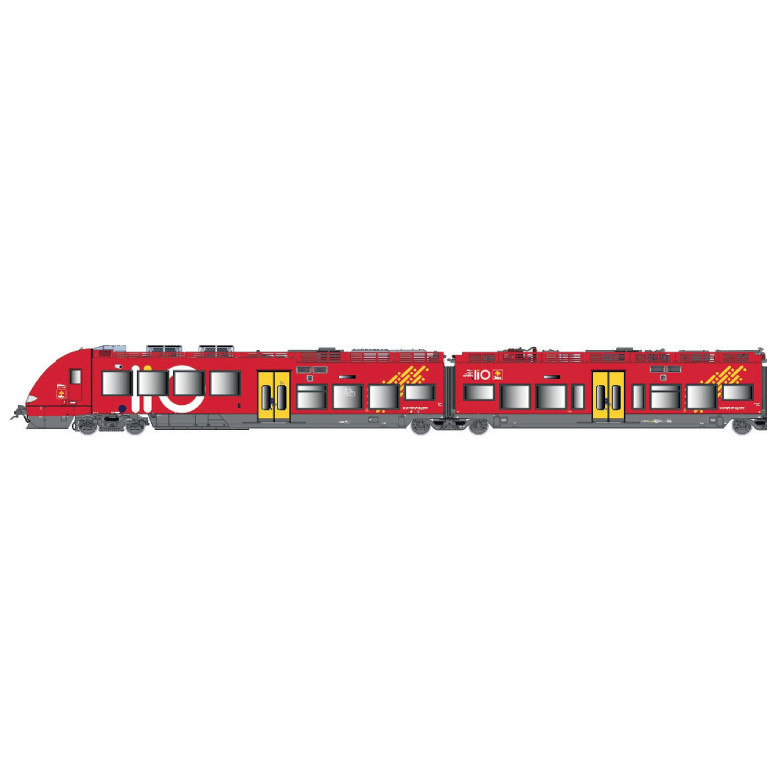LSMODELS 10080S - 4 Éléments, Livrée LIO "Occitanie" SNCF -  AGC z27871 / z27872 - Digitale Sonore | HO 1/87 - Ép VI