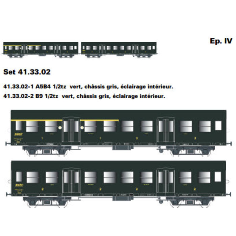 EPM Productions E 41.33.02 - Coffret de 3 voitures Romilly, SNCF, Ep. IV - H0