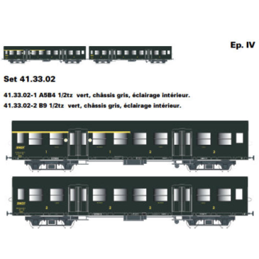 EPM Productions E 41.33.02 - Coffret de 3 voitures Romilly, SNCF, Ep. IV - H0