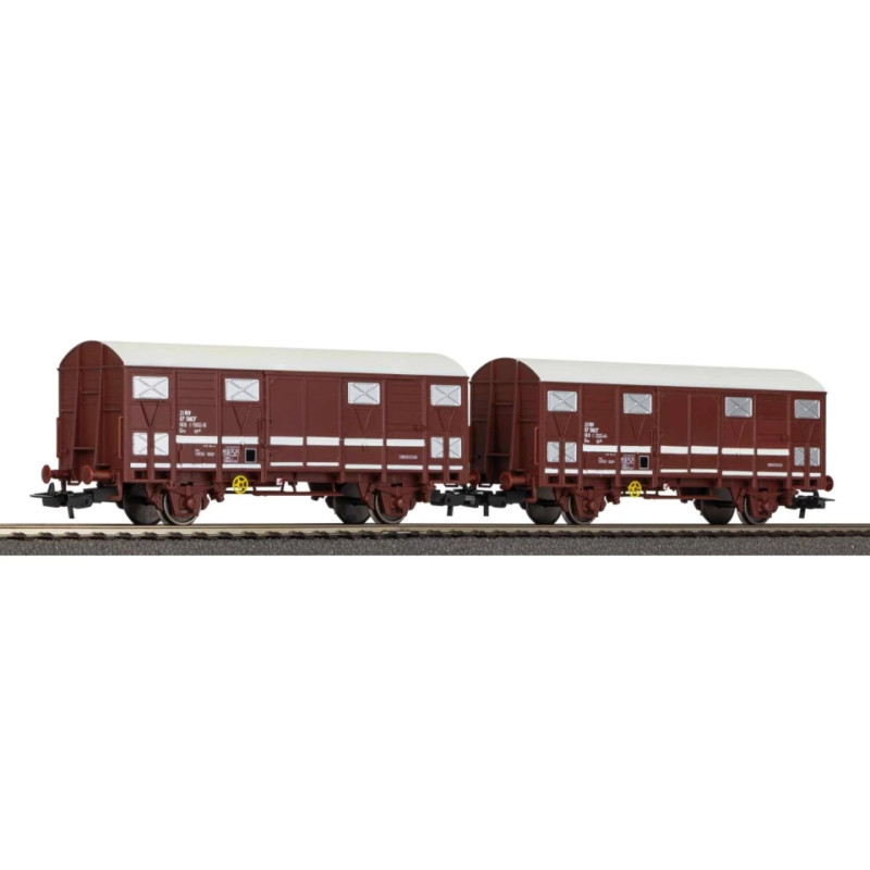 PIKO 97311- 2 wagons Couvert Primeur type Ghs 69.6, Sncf, Ep IV et V - HO 1/87