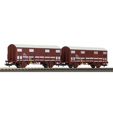 PIKO 97311- 2 wagons Couvert Primeur type Ghs 69.6, Sncf, Ep IV et V - HO 1/87