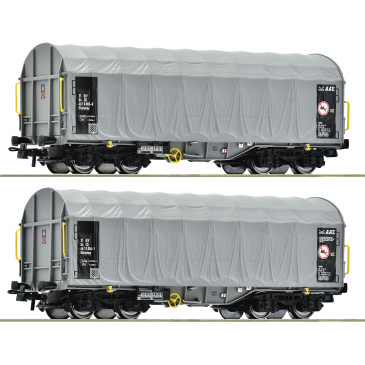 Roco 6600144 - Ensemble de 2 pièces : Wagons coulissants à bâche, CD