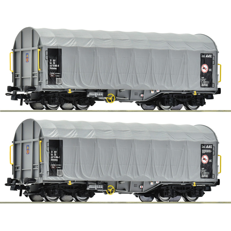 Roco 6600144 - Ensemble de 2 pièces : Wagons coulissants à bâche, CD