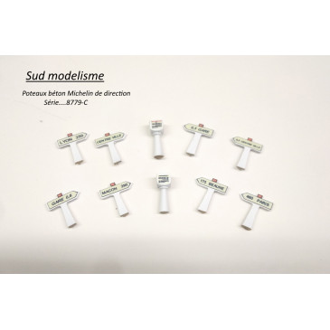 PN SUD MODELISME 8779-C    HO: Complément de 10 poteaux Michelin de direction
