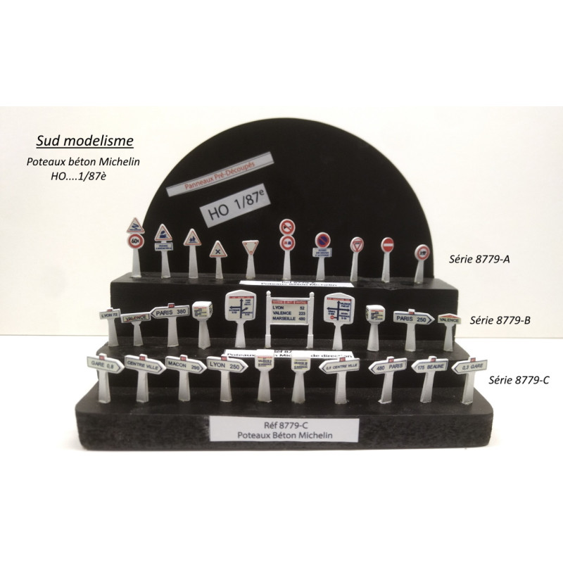 PN SUD MODELISME 8779-A    HO: Complément de 10 poteaux Michelin de direction