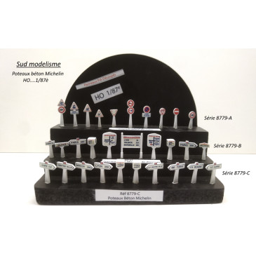 PN SUD MODELISME 8779-A    HO: Complément de 10 poteaux Michelin de direction