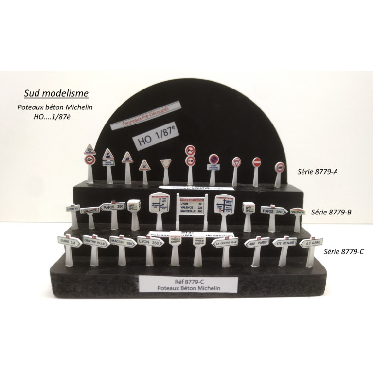 PN SUD MODELISME 8779-A    HO: Complément de 10 poteaux Michelin de direction