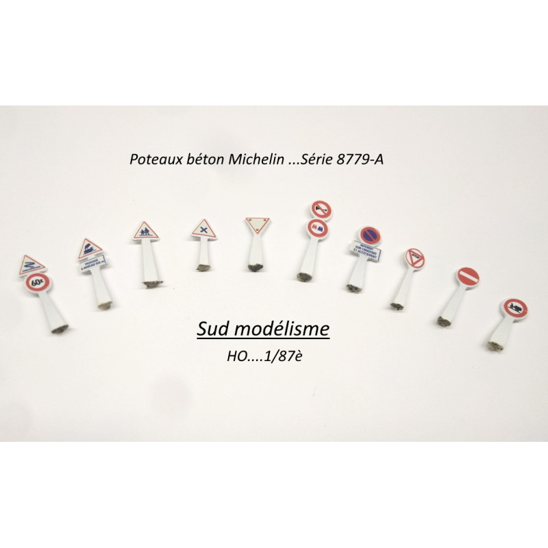 PN SUD MODELISME 8779-A    HO: Complément de 10 poteaux Michelin de direction