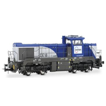 JOUEF HJ2471S - EUROPORTE, locomotive diesel-electrique type Vossloh DE 18, livrée argent/bleue, ép. VI, avec décodeur sonore