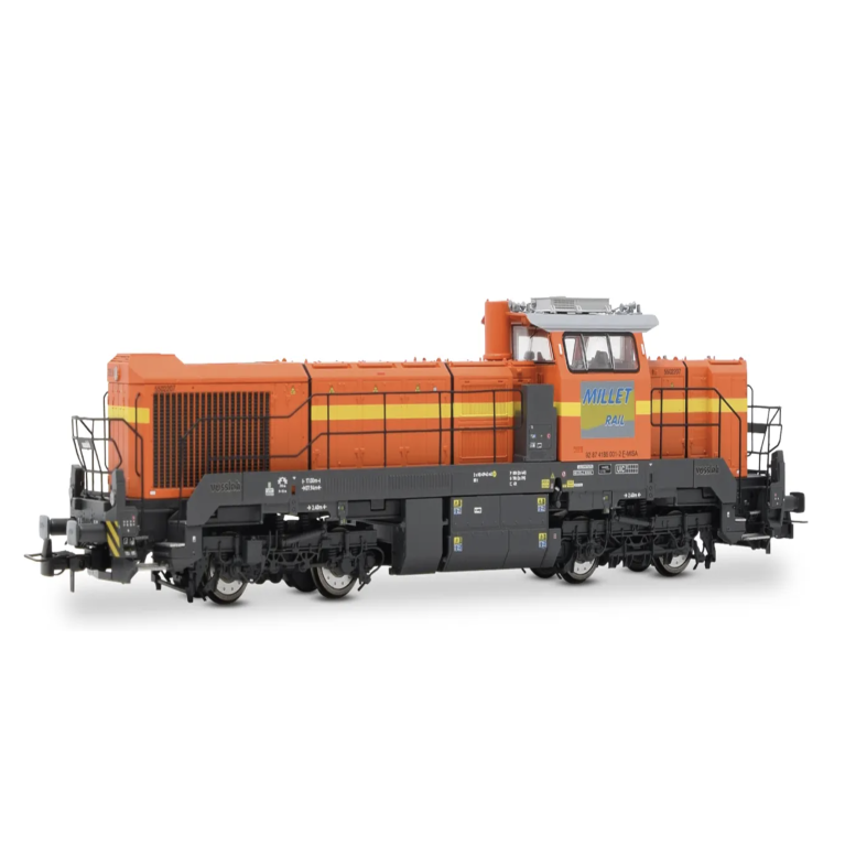 JOUEF HJ2472S Millet Rail, locomotive diesel-electrique type Vossloh DE 18, livrée orange/grise, ép. VI, avec décodeur sonore