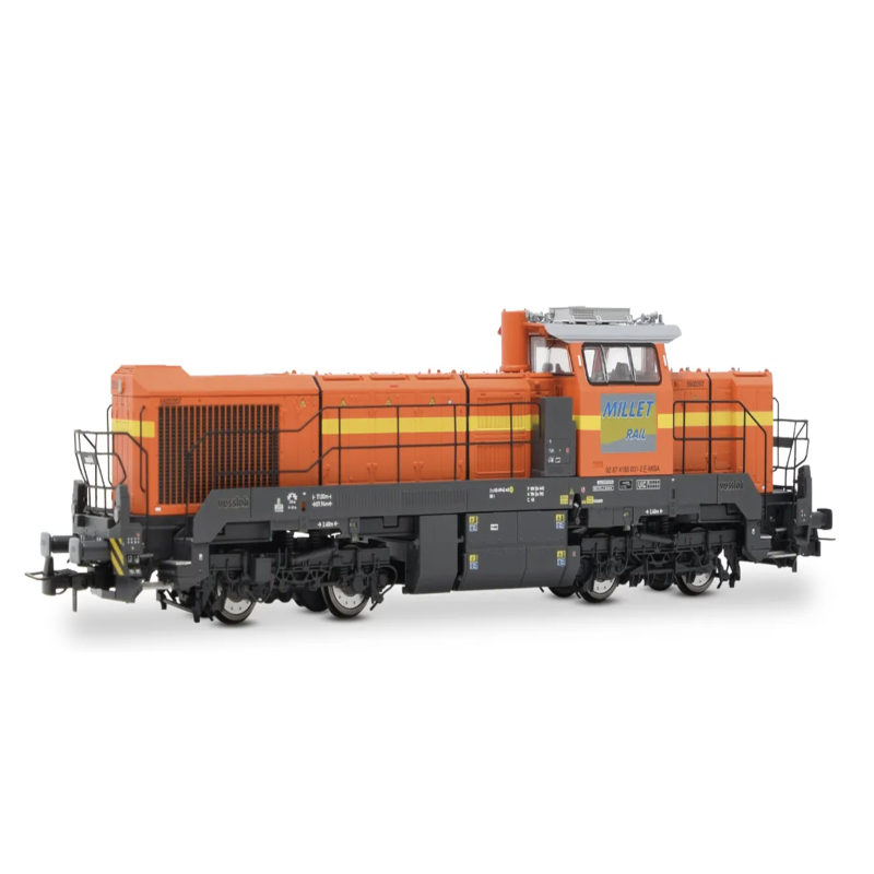 JOUEF HJ2472 Millet Rail, locomotive diesel-electrique type Vossloh DE 18, livrée orange/grise, ép. VI, avec décodeur sonore