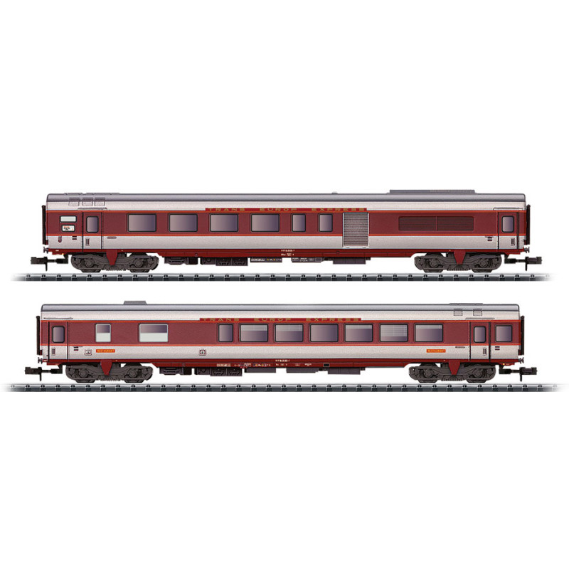 Minitrix 15692- 2 voitures "Grand Confort", TEE, mixte fourgon et restaurant, SNCF, Ep. IV  - N 1/160