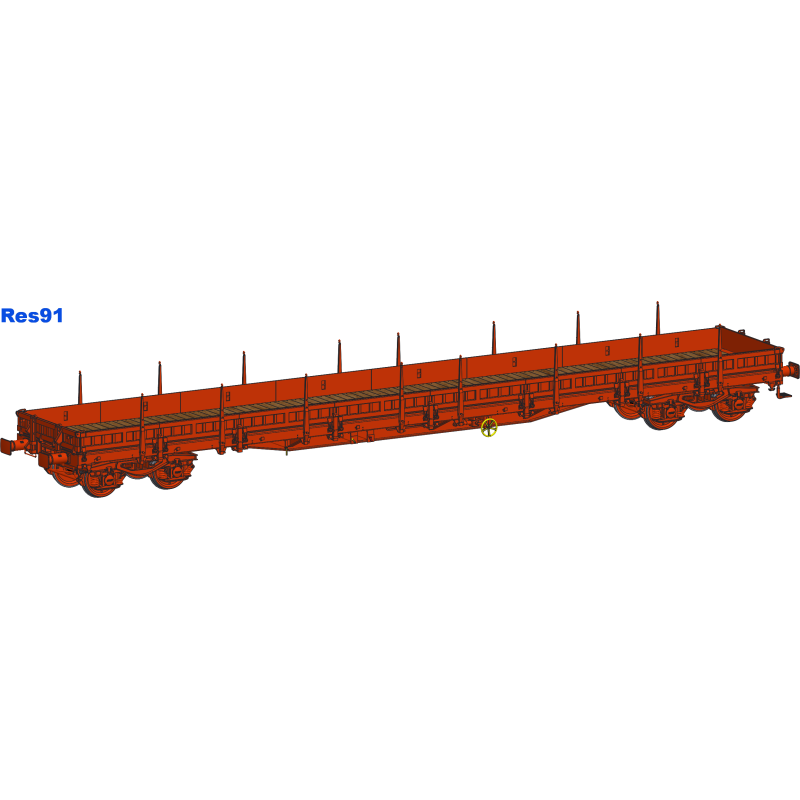 AMJL Wagons Plats à Bogies Remms10-Res90-Res91
