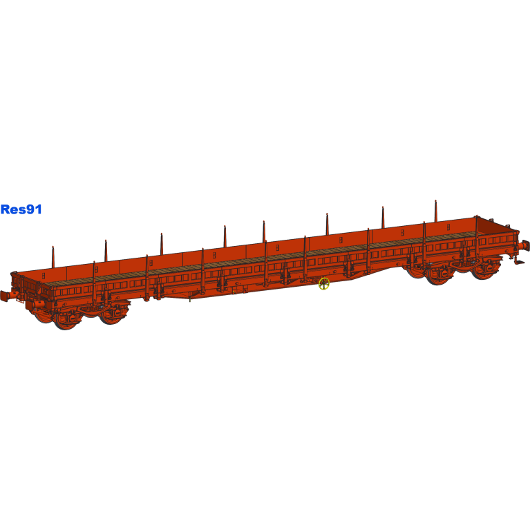 AMJL Wagons Plats à Bogies Remms10-Res90-Res91