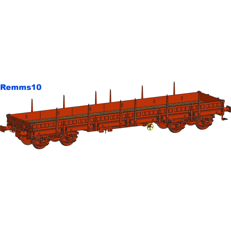 AMJL Wagons Plats à Bogies Remms10-Res90-Res91