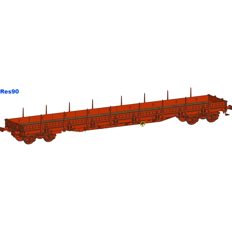 AMJL Wagons Plats à Bogies Remms10-Res90-Res91