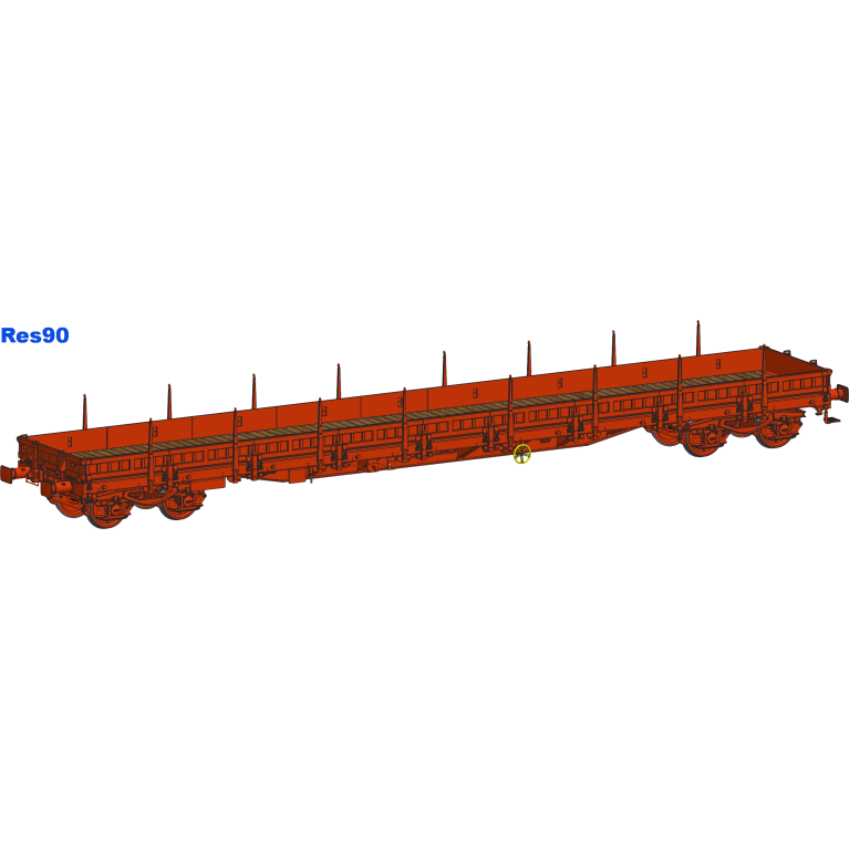AMJL Wagons Plats à Bogies Remms10-Res90-Res91