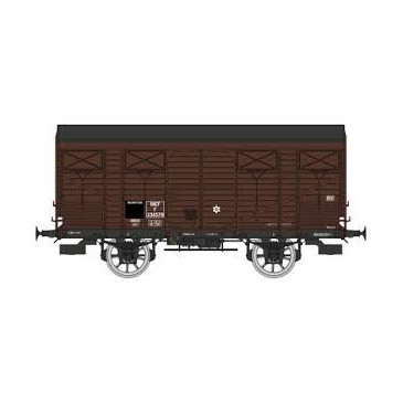 REE WB-740 Wagon primeur ex-couvert PLM 20T, brun, Sncf, Ep IIIb, H0