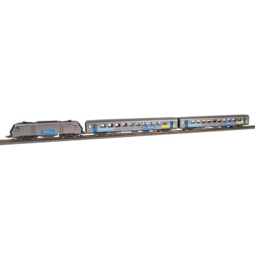 PIKO 97949 - Coffret de départ locomotive BB26000 SNCF + 2 voitures Corail "Fluo Grand Est", Ep. VI, HO 1/87