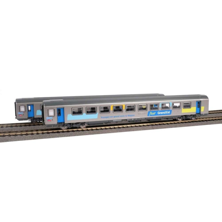 PIKO 97949 - Coffret de départ locomotive BB26000 SNCF + 2 voitures Corail "Fluo Grand Est", Ep. VI, HO 1/87