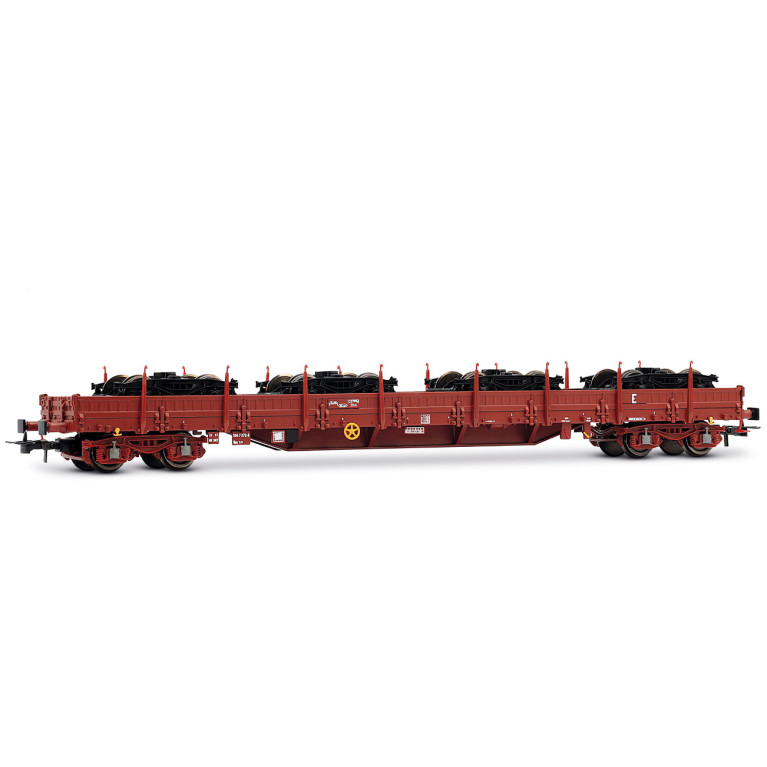 JOUEF HJ6308 - Wagon plat à ridelles et à ranchers pivotantes type Res, "chargement bogies", SNCF, Ep. V - HO 1/87