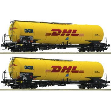 ROCO 76024 Coffret 2 pièces Wagons-citernes, GATX - DHL - Ep VI- HO