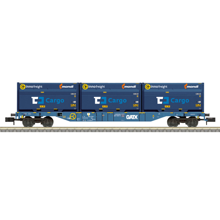 MINITRIX 18434 - Voiture de transport de conteneurs de type Sgnss