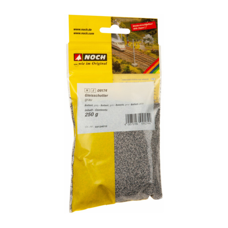 Noch 09174 - Ballast gris noir 250g - Toutes échelles