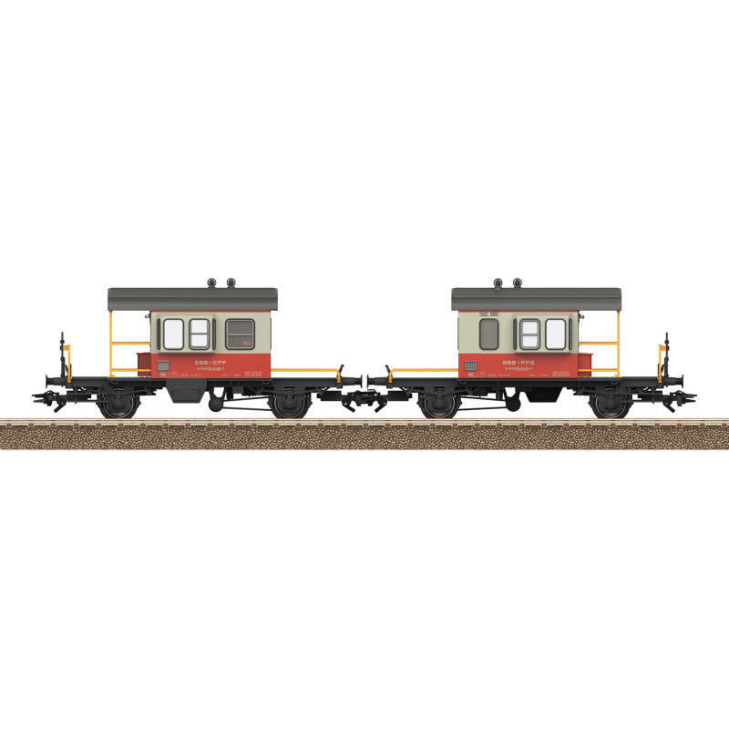 TRIX 24650 - 2 wagons d'accouplement type Db, "Sputnik", SBB CFF FFS, Ep. IV -  HO 1/87