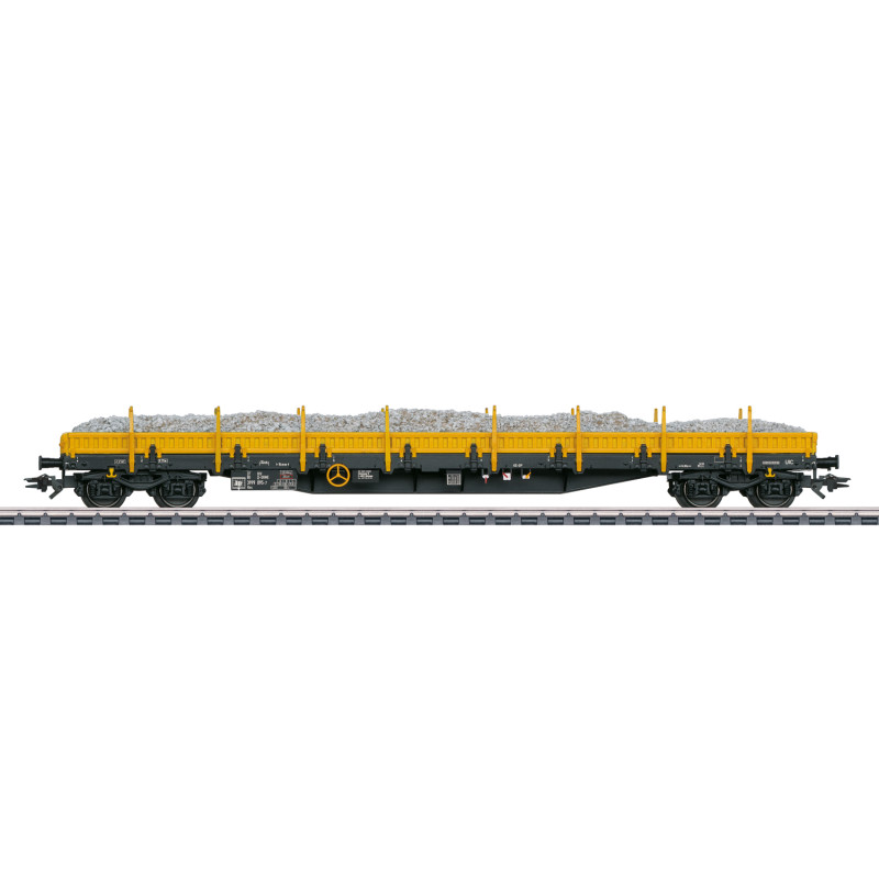 MÄRKLIN 47168 - Wagon à bords bas type Res, ranchers pliables, chargement ballast, «On Rail GmbH», Ep. VI - HO 1/87