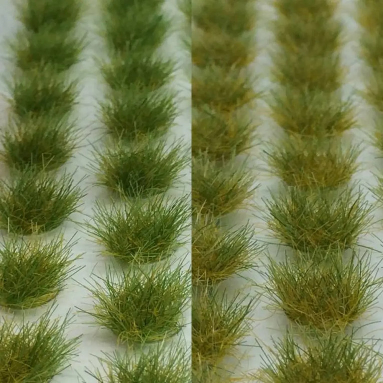 NOCH 07127 - Touffes d'herbes vert clair et foncé - Toutes échelles - 6 mm - 104 pièces