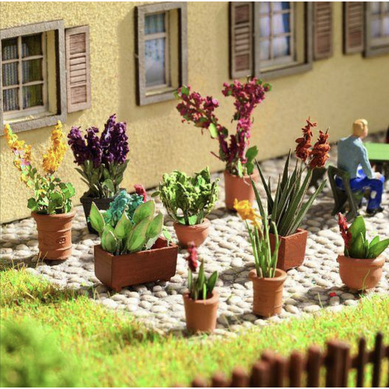 Noch 14012- 9 pots de fleurs déco-HO-1/87