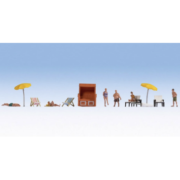 Noch 16205 - Set de 6 figurines + accessoires thème Baignade-HO 1/87