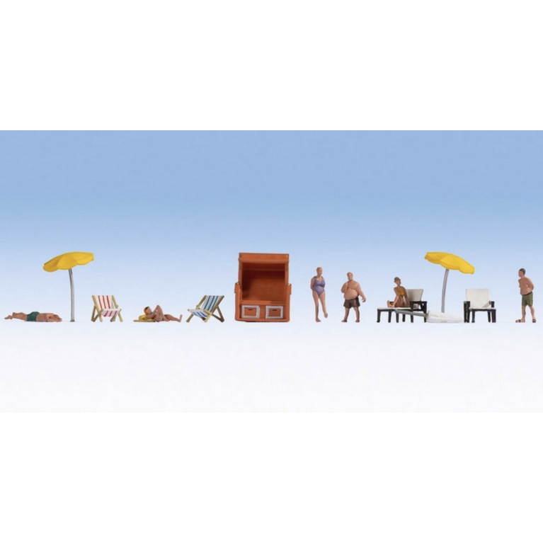 Noch 16205 - Set de 6 figurines + accessoires thème Baignade-HO 1/87