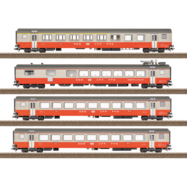 TRIX 23690 - 4 voitures voyageurs type EWIII, "Swiss Express", SBB CFF FFS, Ep. IV - HO 1/87