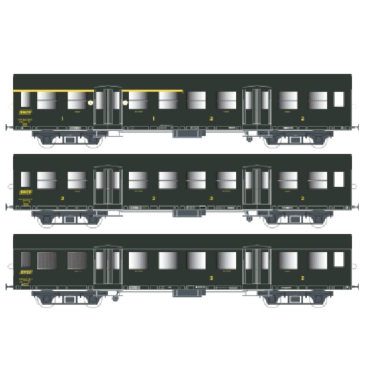 EPM Productions E 41.33.05 - Coffret de 3 voitures Romilly, SNCF, Ep. III - H0
