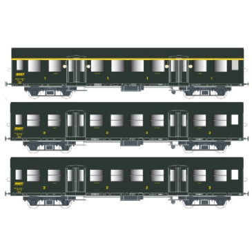 EPM Productions E 41.33.06 - Coffret de 3 voitures Romilly, SNCF, Ep. III - H0