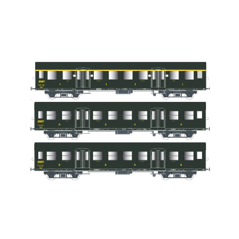 EPM Productions E 41.33.06 - Coffret de 3 voitures Romilly, SNCF, Ep. III - H0