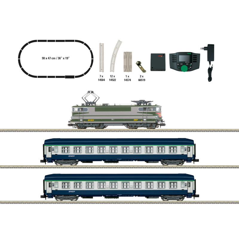MINITRIX 11168 - Coffret de démarrage numérique "Train Express", BB 9231, "Arzens", SNCF, Ep. IV, N 1/160 - DCC SON