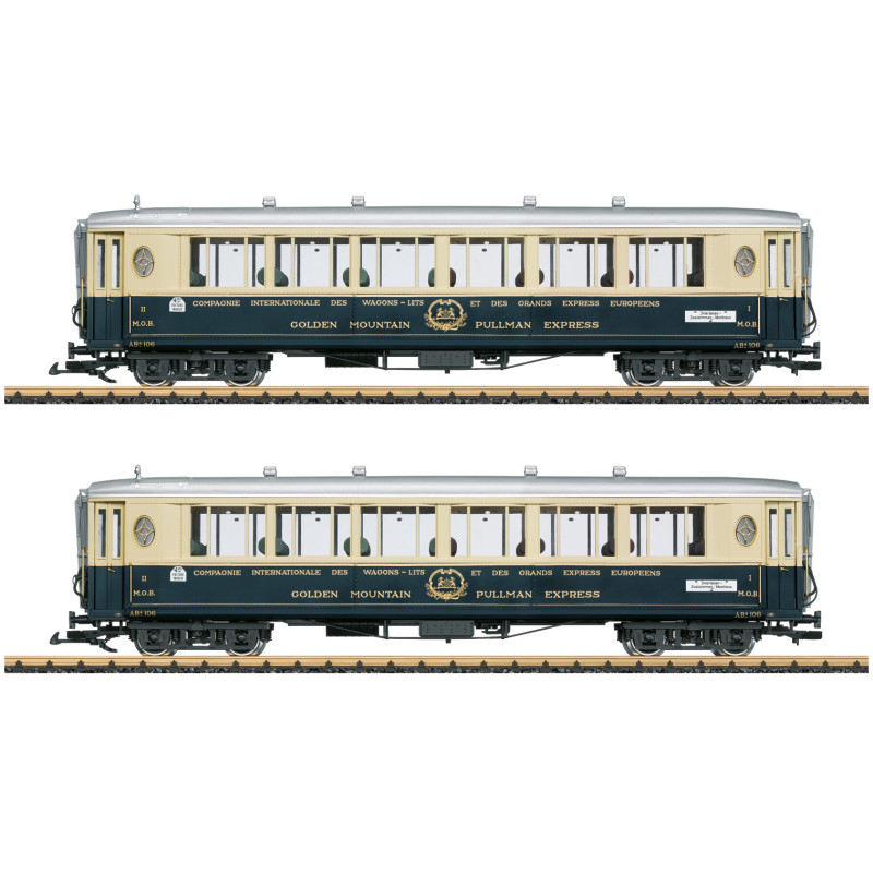 LGB 36661 - Coffret de 2 voitures "Golden Mountain Pullman Express", N°2, CIWL, MOB, Ep. II,G 1/22,5