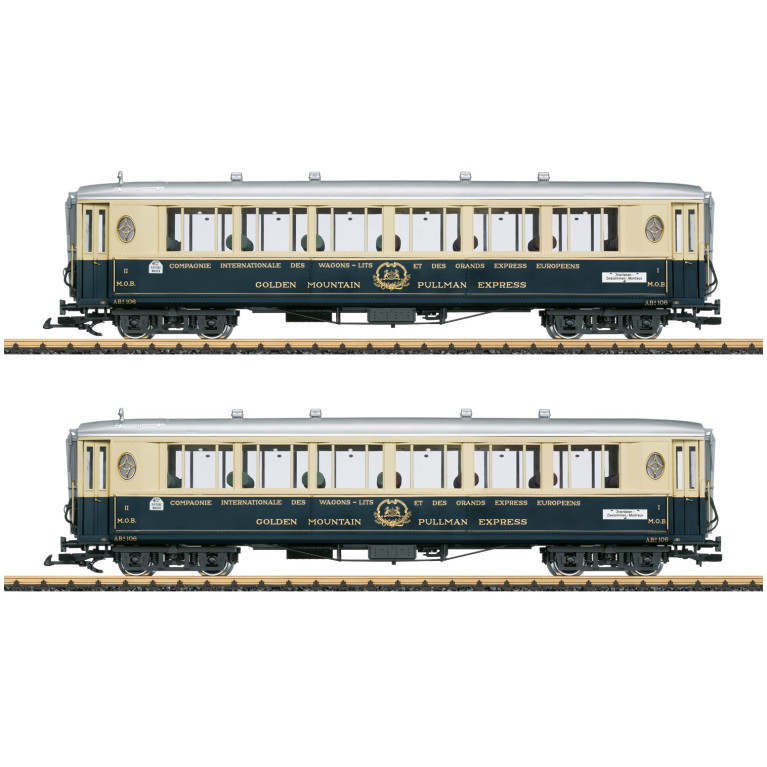 LGB 36661 - Coffret de 2 voitures "Golden Mountain Pullman Express", N°2, CIWL, MOB, Ep. II,G 1/22,5