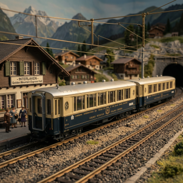 LGB 36661 - Coffret de 2 voitures "Golden Mountain Pullman Express", N°2, CIWL, MOB, Ep. II,G 1/22,5