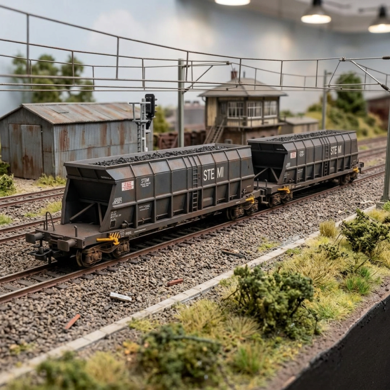 Arnold HN6615 SET DE 2 WAGONS TREMIE Faoos, LIVREE\\\" SGW/STEMI \\\" EP IV, N