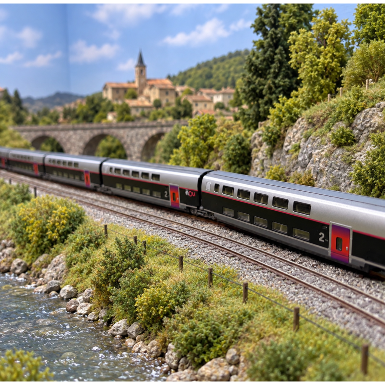 Kato 10-2132 5 voitures intermédiaires TGV Euroduplex "inOui", rame N°4711, SNCF, Ep. VI - KATO 10-2132 - N 1/160