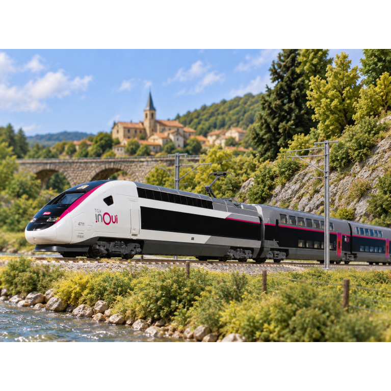 Kato 10-2132 5 voitures intermédiaires TGV Euroduplex "inOui", rame N°4711, SNCF, Ep. VI - KATO 10-2132 - N 1/160