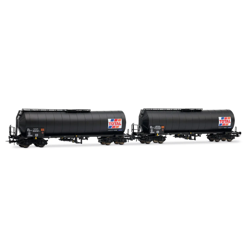 JOUEF HJ6323 - SNCF, coffret de 2 wagons-citernes à 4 essieux « TOTAL France », livrée noire