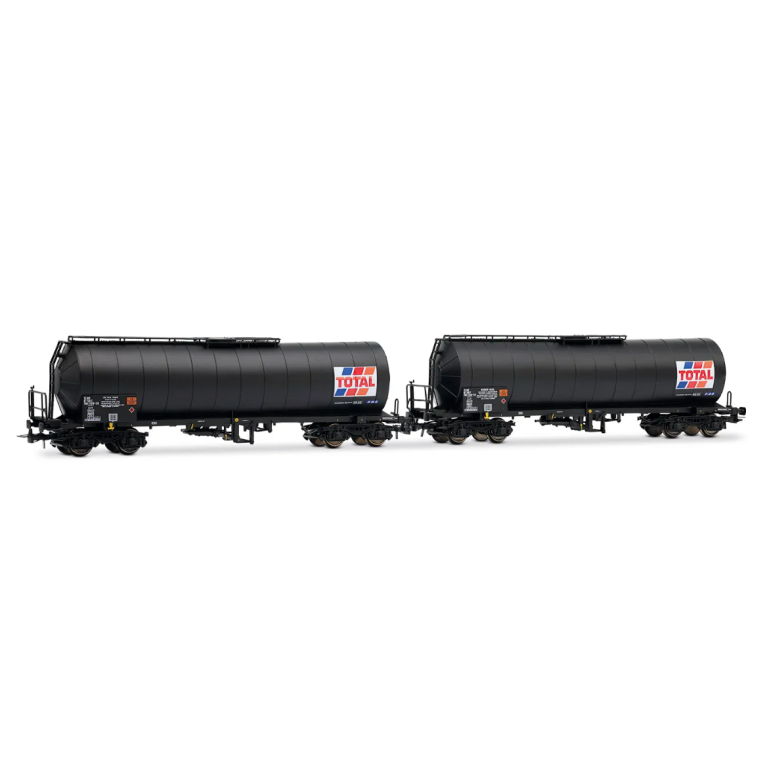 JOUEF HJ6323 - SNCF, coffret de 2 wagons-citernes à 4 essieux « TOTAL France », livrée noire