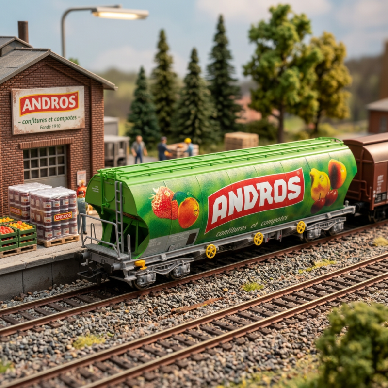 JOUEF HJ6318 -  SNCF, wagon-trémie pour transport de sucre à 4 essieux, « ANDROS », livrée verte