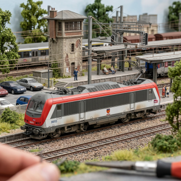 JOUEF HJ2479S - Locomotive électrique tricourant BB 36013, "Bonnencontre", rouge/argent, SNCF, Ep. VI, HO 1/87 - DCC SON
