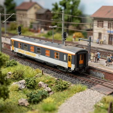 JOUEF HJ4215 - Voiture DEV AO "Espace Animation", SNCF, Ep. IV, HO 1/87